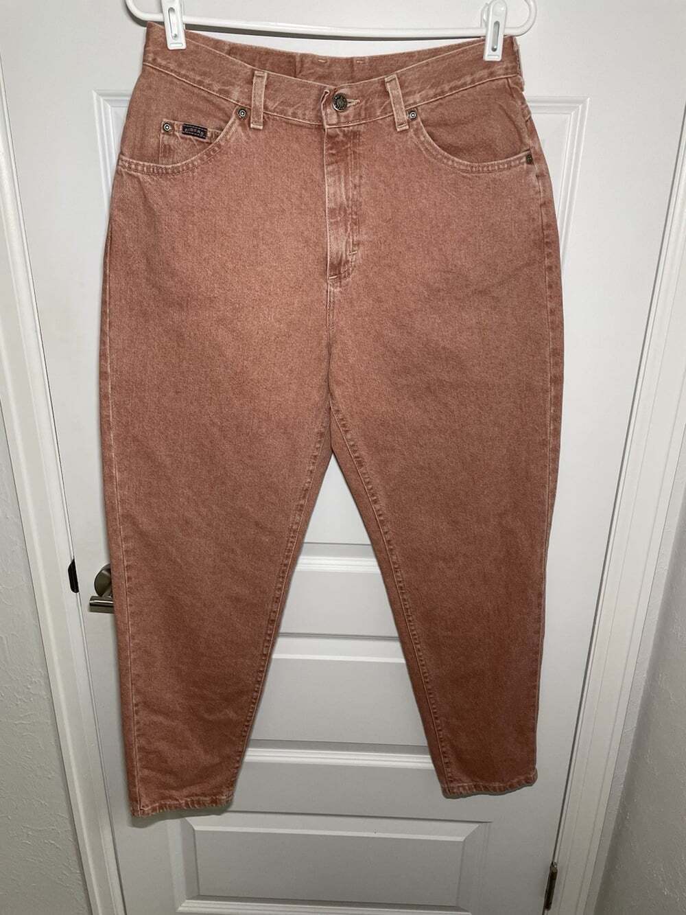 Vintage Womens 12P 30x29 Lee Denim Riders High Rise Tapered Mom Jean Pinkish USA